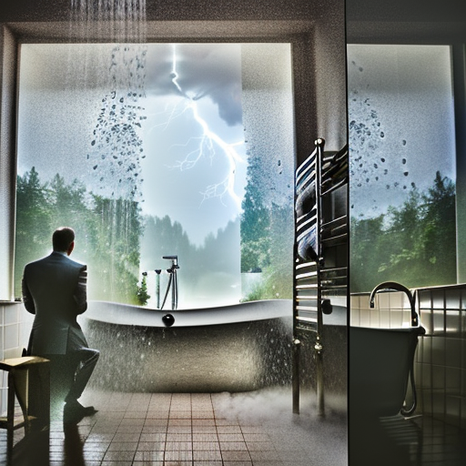 taking a shower during thunderstorm